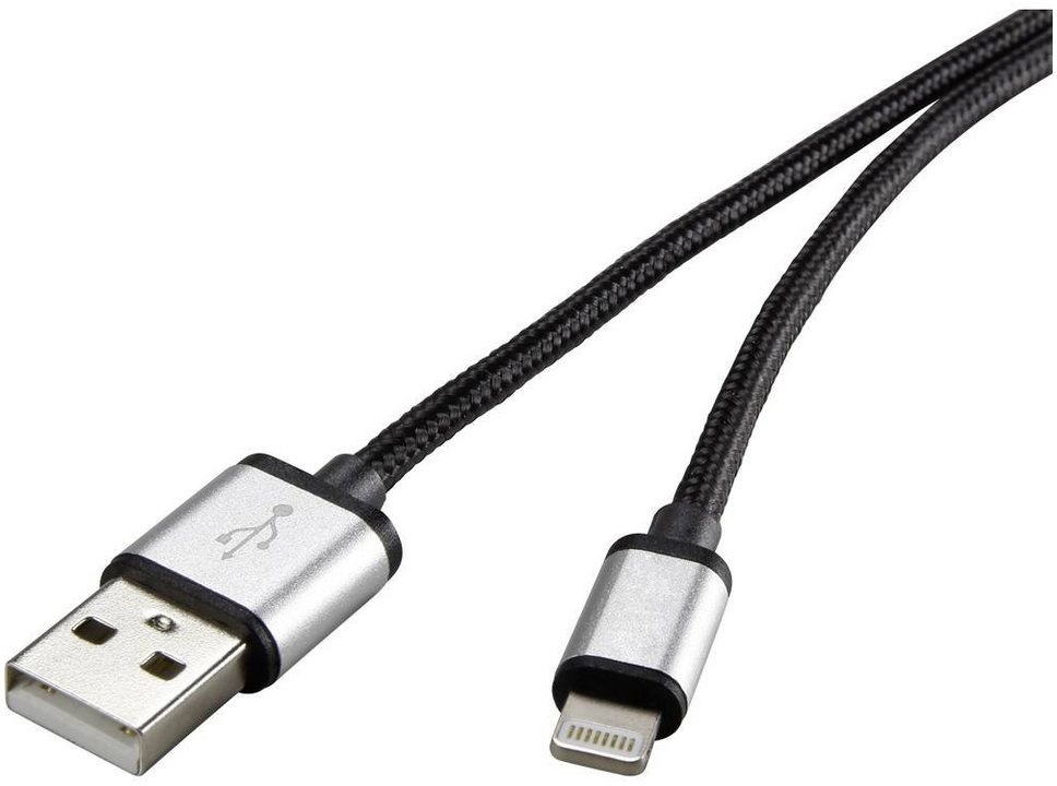 Renkforce Apple Lightning Anschlusskabel für Apple USB-Kabel, gesleeved