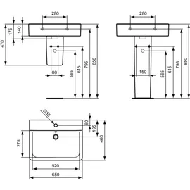 Ideal Standard Connect Cube Waschtisch 65 x 46 cm (E772901)