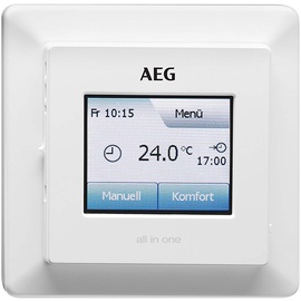 AEG Fußboden- und Raumtemperaturregler FRTD 903 TC, Touchscreen mit Farbdisplay, Komfort-Eco-Modus, Wochenprogramme, 233919