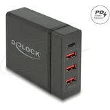 DeLock Ladegerät 60 W 1 Port), USB Ladegerät, Schwarz