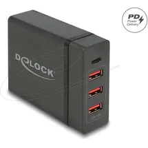 DeLock Ladegerät 60 W 1 Port), USB Ladegerät, Schwarz