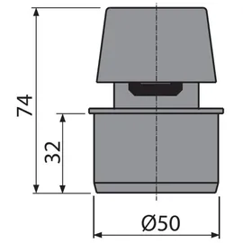 Alcaplast APH50 Rohrbelüfter 50 PP Grau Einzelstück