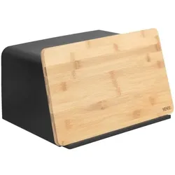 Wenko Brotkasten mit Bambusbrett »Kubo« schwarz, 35x20.5x26 cm