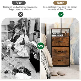 Costway Nachtschrank 45 x 30 x 92 cm Braun