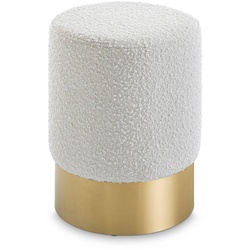 Hocker Peach Stoff Brass 35 cm