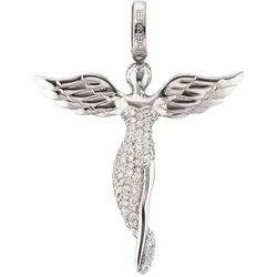 Engel-Anhänger ENGELSRUFER "Bright like a diamond, ENGEL MIT STEIN, ERP-ANGEL, ERP-ANGEL-S-ZIM" Gr. S, silber (silber, 925, kristallweiß), Schmuckanhänger, Damen, S (26), Silber 925 (Sterlingsilber), 3 g, mit Zirkonia (synth.)