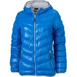 James & Nicholson Damen Daunen Sweatjacke JN1059" - Nicholson blue/silver M