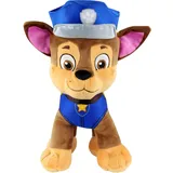 P:os 76963 PAW Patrol - Kuschel-Tier Hund Chase, Helfer auf vier Pfoten, ca. 27,5 cm groß, süßes Plüsch-Tier zum Spielen und Kuscheln, ideal als Geschenk für Jungen und Mädchen