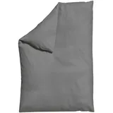 schlafgut Knitted Jersey Unifarben Grau 135 x 200 cm + 40 x 80 cm