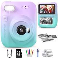 GREENKINDER Sofortbildkamera Kinder,14MP 3.0 Zoll Bildschirm Kinderkamera Sofortbildkamera mit 32G Karte,1080P Kamera Kinder Sofortdruck,Geburtstagsgeschenk Spielzeug für Jungen und Mädchen 3-12 Jahre