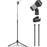 Pyle Audio Pyle Mikrofonständer mit Schwanenhals – Mikrofonstativ höhenverstellbar 132–200cm, faltbar, 5/8" Gewinde