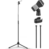 Pyle Audio Pyle Mikrofonständer mit Schwanenhals – Mikrofonstativ höhenverstellbar 132–200cm, faltbar, 5/8" Gewinde