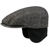 Stetson Flat Cap (1-St) Flatcap mit Schirm, Made in the EU grau|schwarz M (56-57 cm)