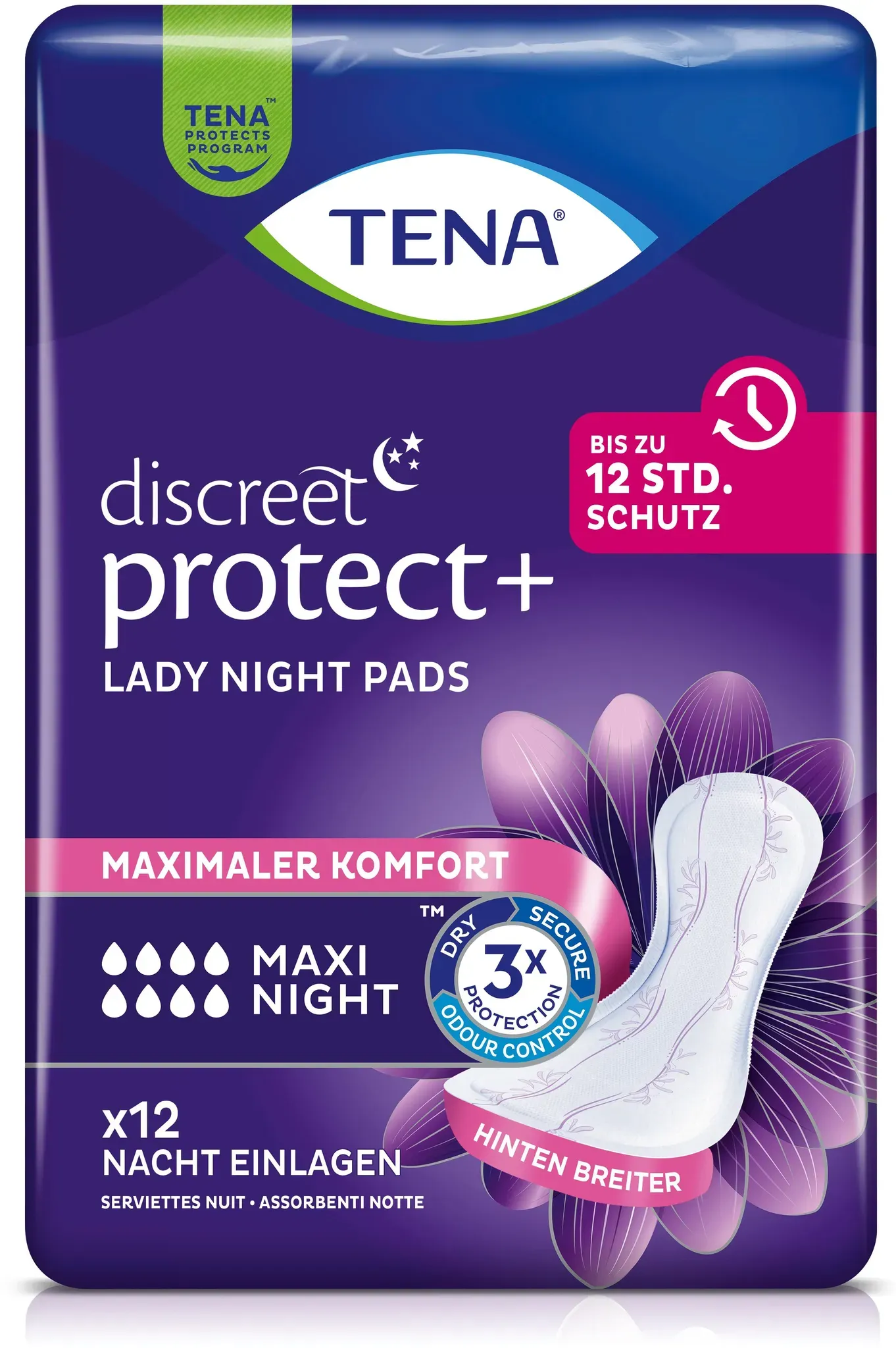 Tena Lady Discreet Maxi Night Inkontinenz Einlagen