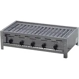 BSR-Grillen 5-flammiger Profi Gasgrill aus Edelstahl, stufenlos regelbar, Gasbräter, Gastrogrill, Gastrobräter mit Gasschlauch und Druckminderer (20 kW | Edelstahl Grillrost)