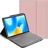 YHFZR Tastatur Hülle für Samsung Galaxy Tab S6 Lite, (QWERTY Layout), Ultradünn Flip Entfernbar Drahtloser Keyboardständer Ledertasche für Samsung Galaxy Tab S6 Lite 10,4'' P620/P625 2024, Rosa