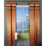 HOSSNER - ART OF HOME DECO Gardine "Arnisee" Gr. 1, orange (goldfarben, braun, rostorange), B:110cm H:250cm, Polyester, HOSSNER - ART OF HOME DECO, Gardinen, Gardine, Schlaufenschal mit Dekokante