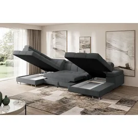 altdecor Ecksofa COMA U Cord 3-Sitzer Dunkelgrau