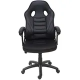 Mendler Bürostuhl HWC-F59, Schreibtischstuhl Drehstuhl Racing-Chair Gaming-Chair, Kunstleder - Schwarz