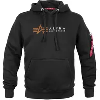 Alpha Industries Alpha Label Hoody schwarz, Größe 3XL
