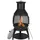 Vevor Gartenkamin, φ500x1100mm Terrassenofen, Aztekenofen aus Eisen zum Grillen & Wärmen, Chimenea Feuerstelle mit Grillgitter, Kaminmantel & rostfreiem Kamindeckel, für Terrasse, Garten, Hinterhof