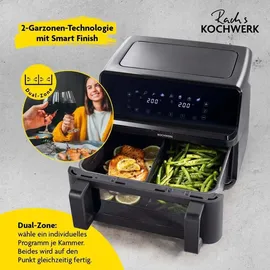 GOURMETmaxx Heißluft-Fritteuse Vario-Doppelkammer 9l - Schwarz