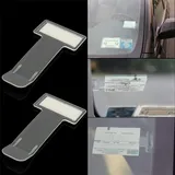 Clevoers 2 Stück Transparent Parkscheinhalter Selbstklebend Transparent Tickets Clips Halter Für Elektronische Parkscheibe Mit Zulassung Auto Windschutzscheibe