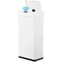 TLGREEN Mülleimer mit Sensor,Elektrisch Deckel mit Klemmring für Müllbeutel, Automatisch berührungslos Abfalleimer aus Edelstahl weiß 60 l