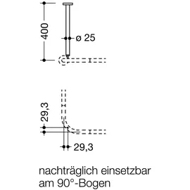 Hewi 900 Deckenabhängung Edelstahl matt geschliffen
