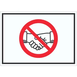 Handschlag verboten Aufkleber kein Händeschütteln Symbol Aufkleber Aufkleber A6 (105x148mm)
