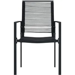 vidaXL Gartenstühle 4 Stk. PVC Rattan Schwarz
