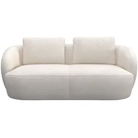 flexlux 2,5-Sitzer Torino, rund, Couch, Loveseat, Modernes, organisches Sofa-Design, Kaltschaum, Wellenunterfederung braun