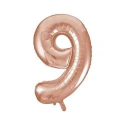 Folienballon Zahl 9 Roségold