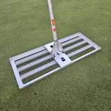 Edelstahl Rasenrakel L in 80cm Breite und Adapter für Wolf Systemaufnahme
