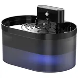 autolock Trinkbrunnen 2.2L Katzen Trinkbrunnen mit Bewegungsmelder Blaue LED Leise, Wasserpumpe Kabellos Katzenbrunnen Katzenbrunnenwasser Schwarz schwarz