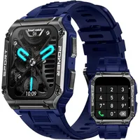 Smartwatch Herren mit Telefonfunktion,1.95" HD Uhren Herren 5ATM Wasserdicht,Fitnessuhr mit Blutdruck- Pulsuhr,Schrittzähler, Aktivitätstracker - Blau