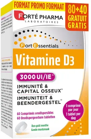 Forté Pharma Vitamine D3 3000UI Promo 80 Tabletten + 40 Tabletten Gratis