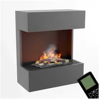 Kaminlicht Elektrokamin Freytag Wasserdampf Kamin, Elektrischer Kamin, Wasserdampfkamin mit 3D Feuer und Knisterfunktion grau