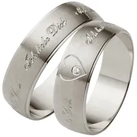 Trauring FIRETTI "Schmuck Geschenk Hochzeit Ehering Trauring "Ich liebe Dich"" Gr. 16,5, silber (silberfarben), Fingerringe, 16,5, ohne Brillant, Silber 925 (Sterlingsilber), 6mm, Made in Germany, wahlweise mit oder ohne Brillant