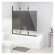 vidaXL Badewannenfaltwand 3-teilig 130x130 cm ESG Schwarz