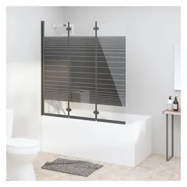 vidaXL Badewannenfaltwand 3-teilig 130x130 cm ESG Schwarz