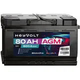 HeyVolt 80Ah 12V 800A EN AGM Start Autobatterie PKW Starterbatterie Wartungsfrei