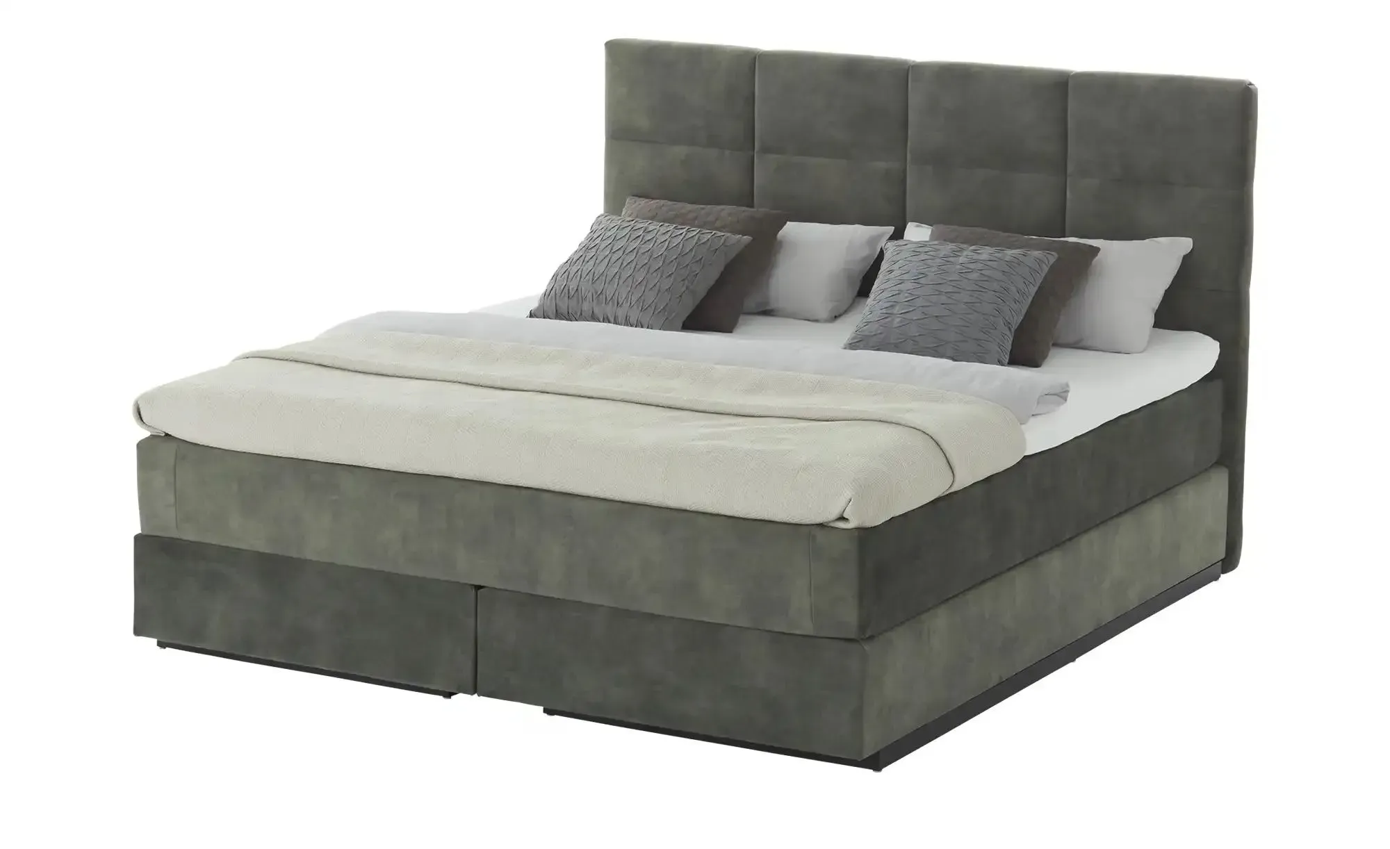 Wohnwert Boxspringbett  Rist , grün , Maße (cm): B: 162 H: 127