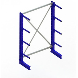 Meta Kragarmregal Anbau IPE120 einseitig 2000 x 1300 x 600 mm Enzianblau + 4 Armen je Ständer
