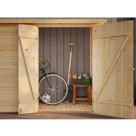 Palmako Leif Gerätehaus 234 x 95 cm Hellgrau Lackiert