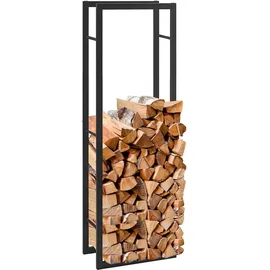 Floordirekt Kaminholzregal Metall 100 x 25 x 100 cm Schwarz