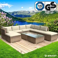 XL Poly Rattan Garten Lounge WELLNESS braun