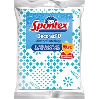 Spontex Abtropfunterlage Decorado, zum Trocknen von Geschirr und Gläsern, rutschfest und saugstark, waschbar, 30 x 45 cm, weiß/blau, 1 Stück