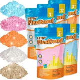 NiToy Play Sand,FlexiSand Set 5 kg 5 Farben, Sensorischer Spielsand Zaubersand für Kinder ab 3 Jahren, Kreatives Indoor Sandspielzeug, Modellierbarer Knet-Sand, Laborgeprüft – Kein Asbest nachgewiesen