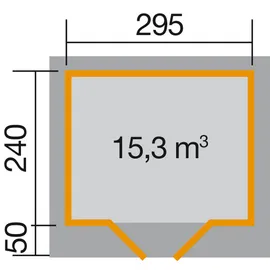 Weka Designhaus 126 Plus 3 x 2,5 m Grau